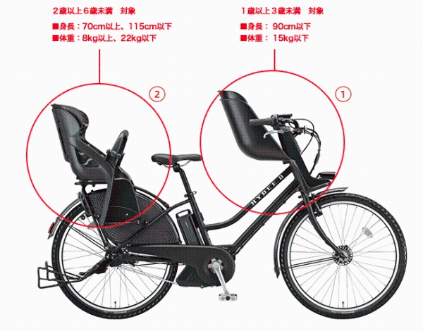 ❶5303 子供乗せ電動アシスト自転車ブリヂストン-