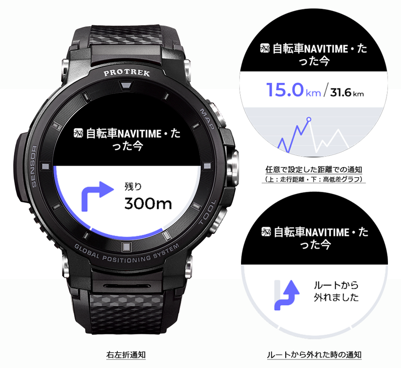 ticwatch pro 自転車ナビ