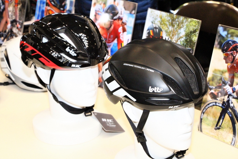 ロット・スーダルが使用するヘルメット「HJC」。同ブランドのヘルメット、モーターサイクル用は国内展開されていたが、自転車用ヘルメットも販売がスタートする