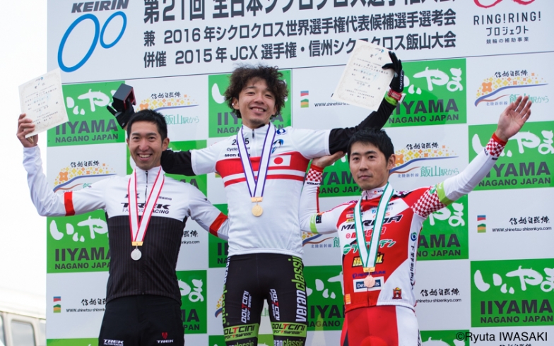 第21回全日本シクロクロス選手権大会・男子エリートは竹之内悠が優勝。２位・山本幸平、３位・小坂 光