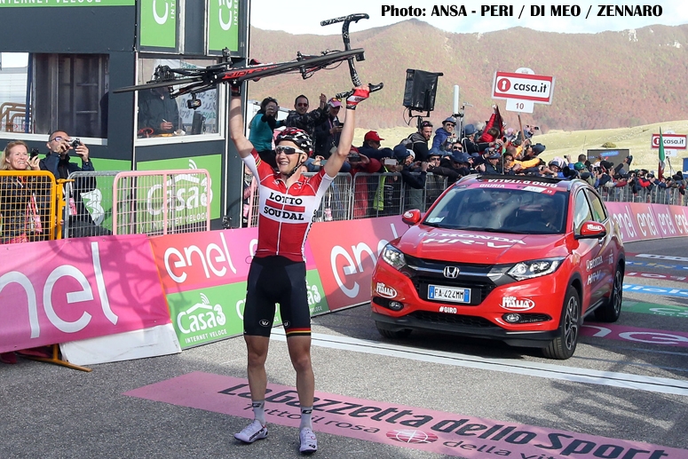 ジロ・デ・イタリアの中級山岳区間で優勝したワロンス