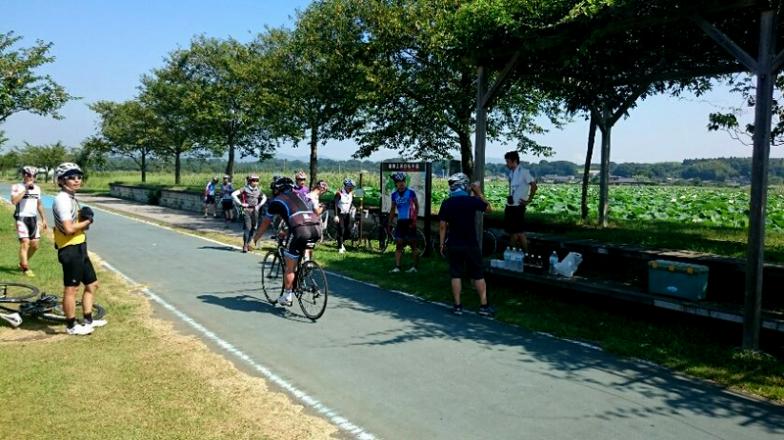 自転車実走調査（2日目）に参加する茨城県内の自治体職員（フェイスブックのページから引用）