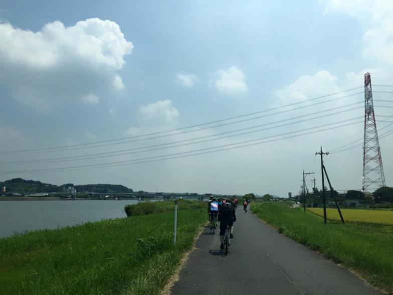 実走調査1日目。霞ヶ浦の湖畔道路は平坦で走りやすいという（フェイスブックのページから引用）