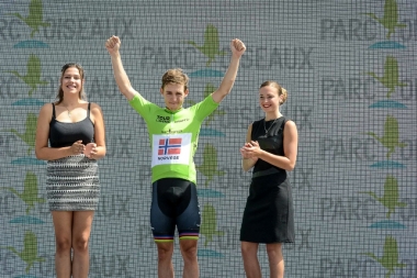 ポイント賞獲得のU23世界王者ハルフォルセン（ノルウェー）（photo：Tour de l'Avenir）